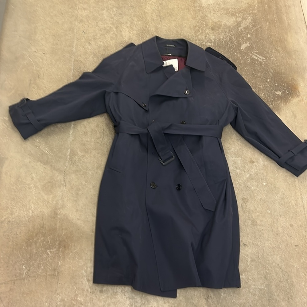 Vintage london fog navy blue double breasted men trenchcoat‎